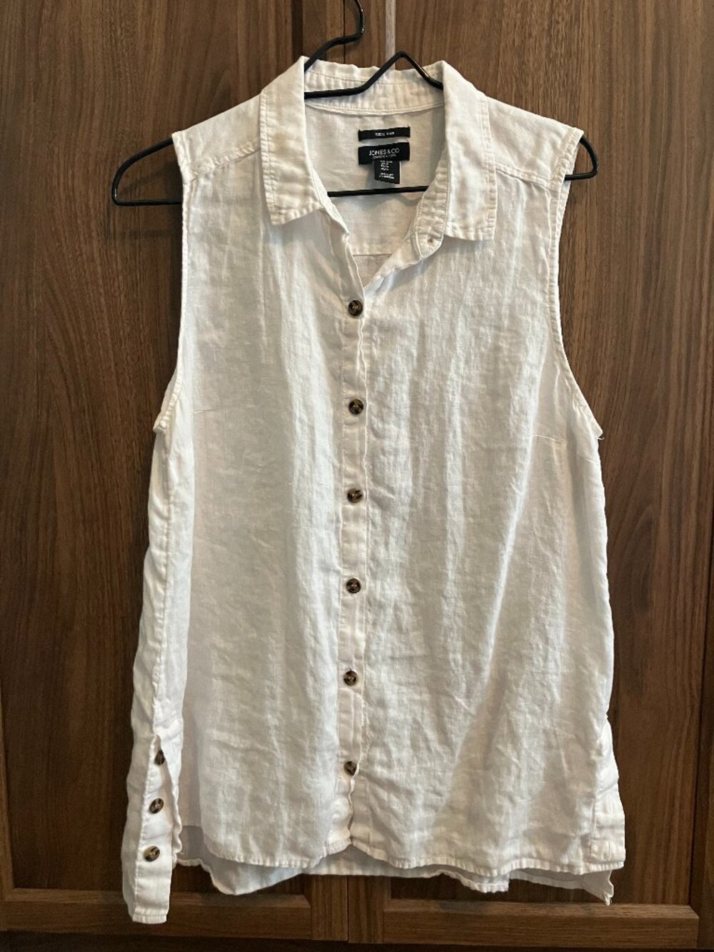 White 100% Linen Jones New York shirt L